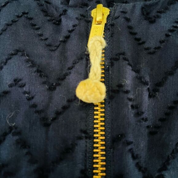 Vineyard Vines navy blue lined cotton embroidered zig zag pattern dress size 0. - Picture 6 of 8